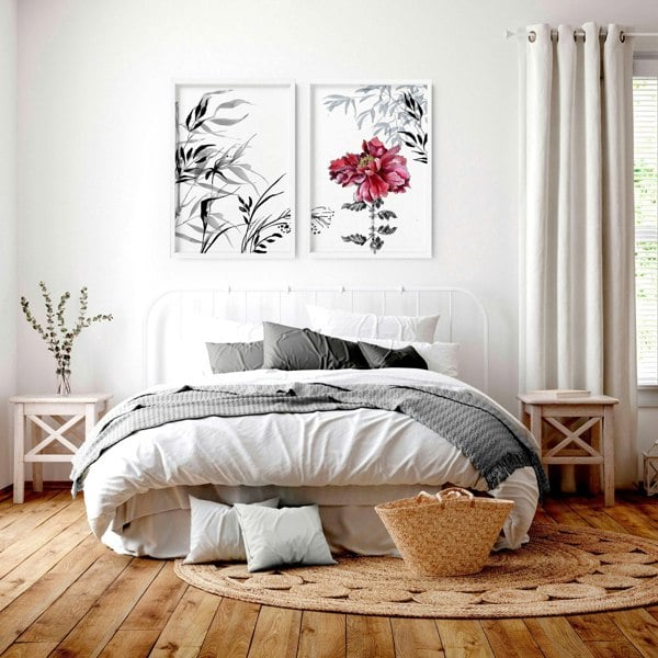 Art decor for walls | set of 2 Japanese wall art prints for bedroom