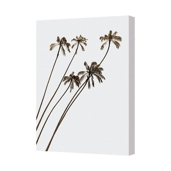 Benjamin Tate Design Palm Trees Canvas Wall Art Sepia Print Coastal Home Decor