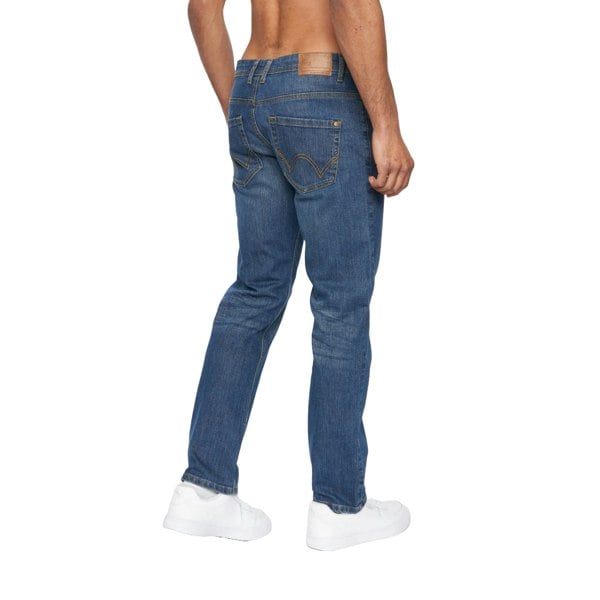 Duck and Cover Mens Hydras Straight Leg Jeans - Mid Wash