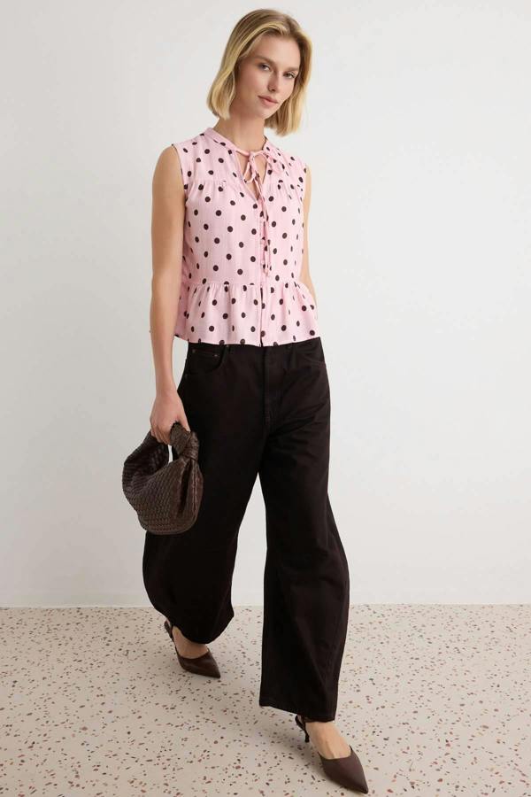 WOVCOR Sleeveless Mandarin Collar Relaxed Fit Shirt