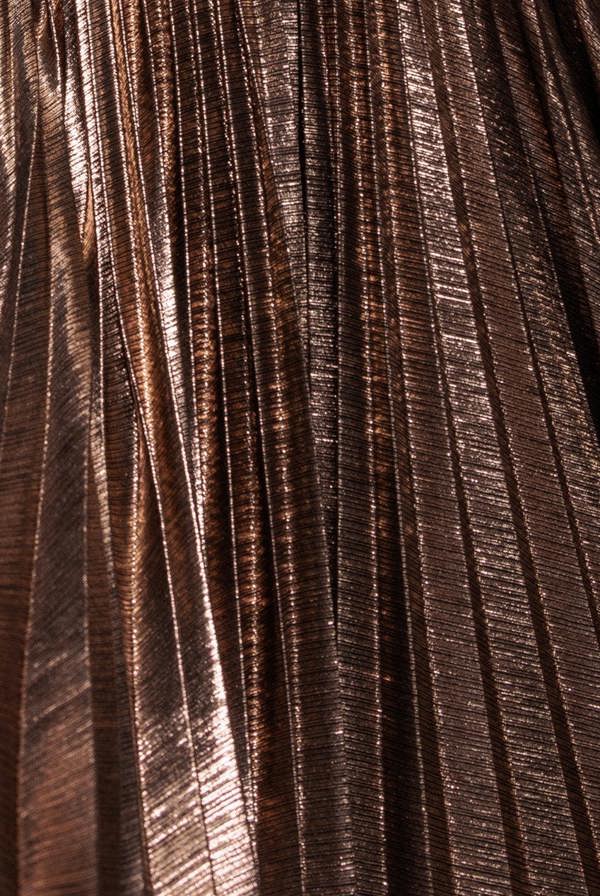 Sunrise Foil Halterneck A-Line Maxi Dress - Gold DR4697
