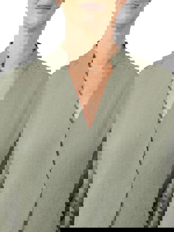 PennyPlain Notch Neck Dress - Sage