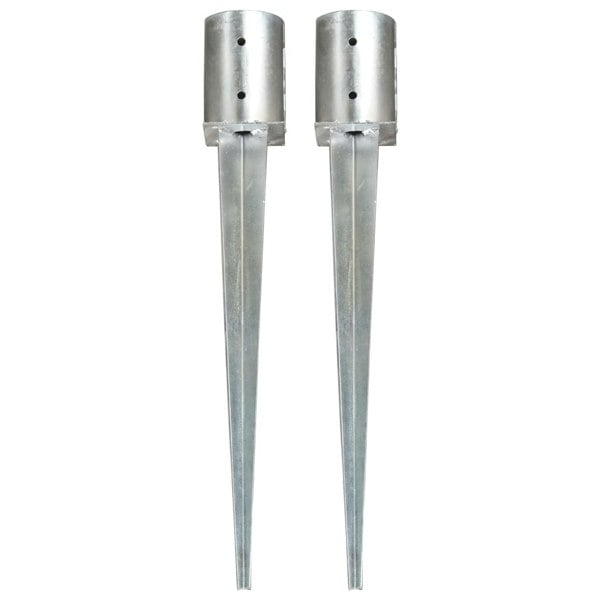 Berkfield Ground Spikes 2 pcs Silver 10x76 cm Galvanised Steel