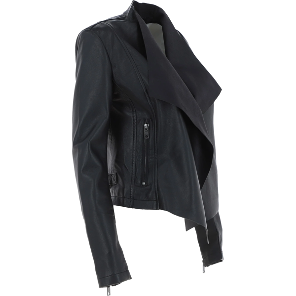 'Licra' Waterfall Front Leather Jacket