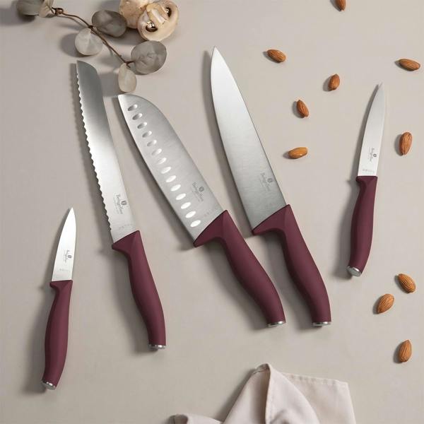 Berlinger Haus Knife Set with Bamboo Stand BH2754 Bordeaux