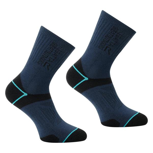 Regatta Womens/Ladies Blister Protection II Boot Socks - Navy/Aruba Blue - 