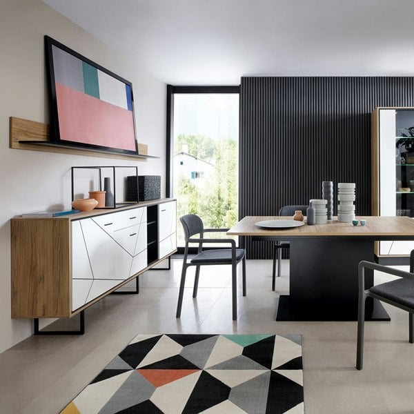 Furniture To Go Brolo Extending Dining table  in Walnut and Black