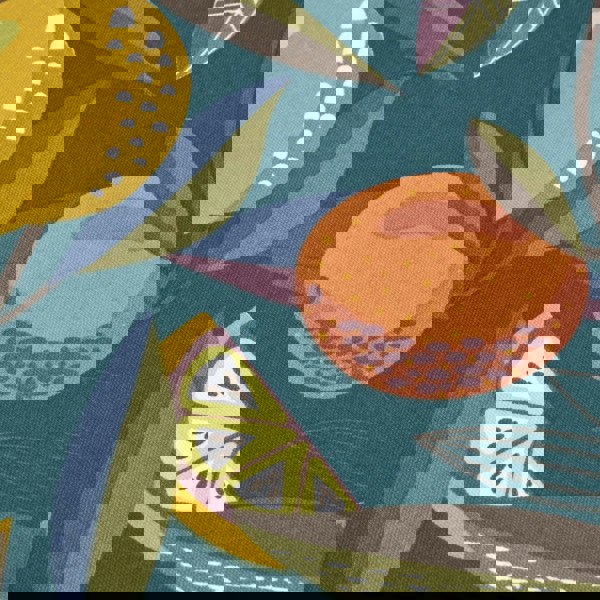 HOMESCAPES 100% Cotton Citrus Table Runner