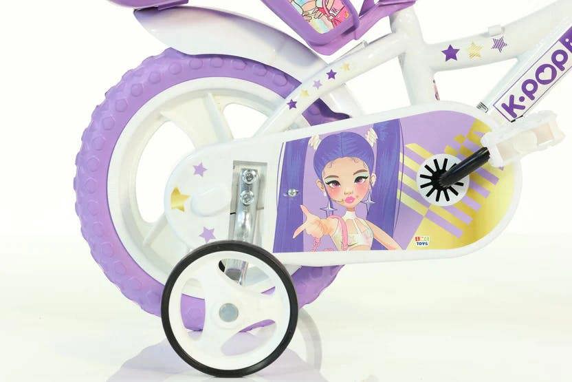 Dino Bikes K-Pop Idol 12in Kids Bike - White/Purple