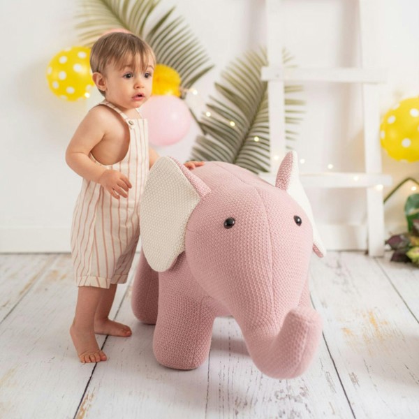 CROCHETTS Large elephant plush with auxiliary seat for children LT-R02