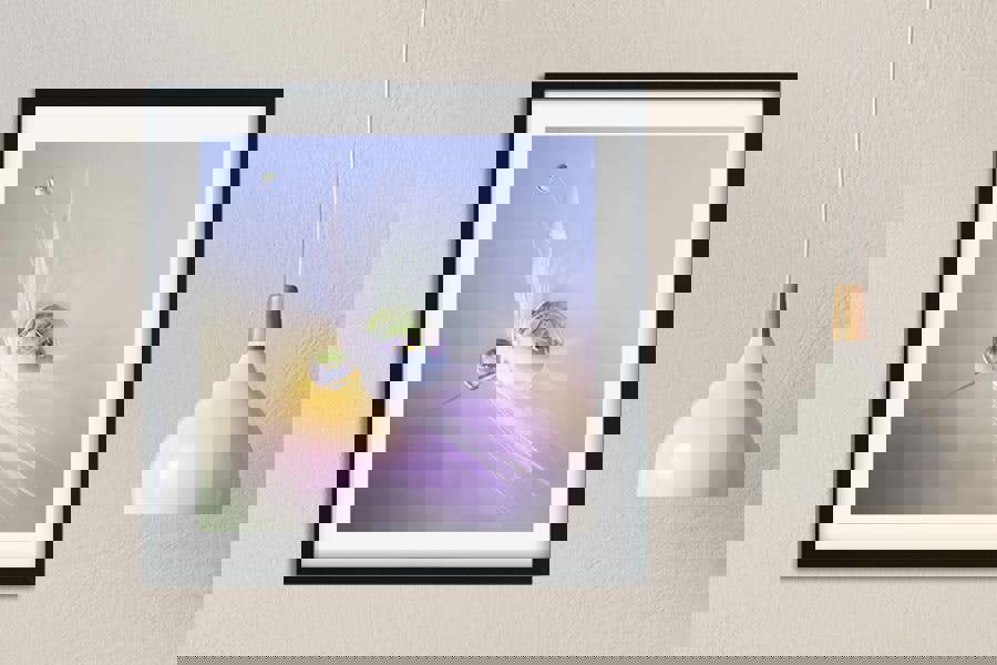 fine art print of dandelion plant with water drop