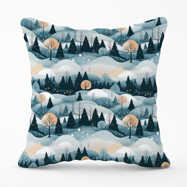 Warren Reed Dreamy Snowy Christmas Scene Cushions