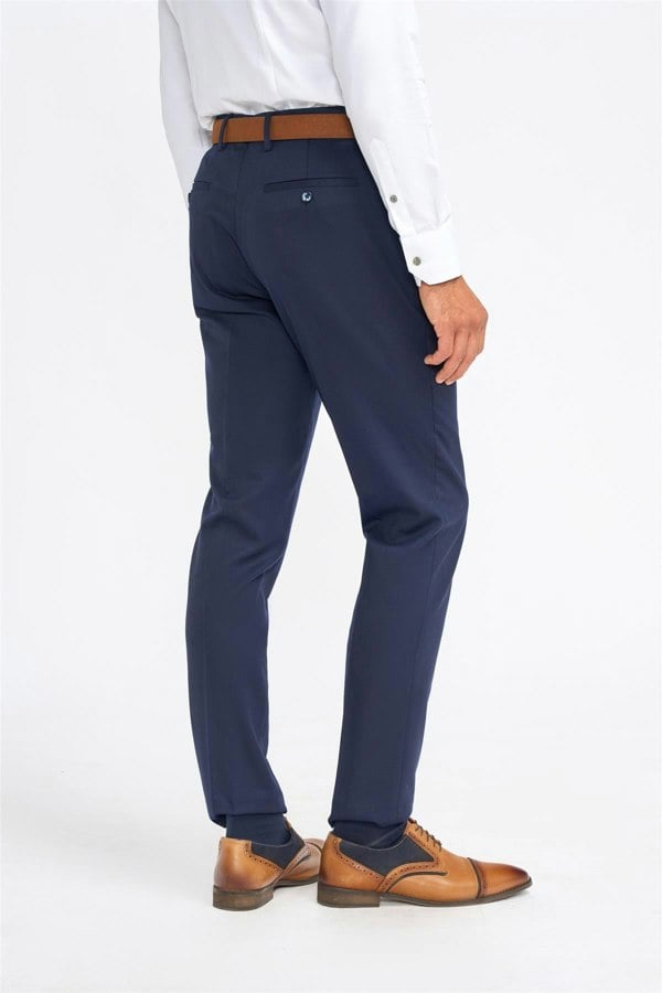 House of Cavani James Navy Super 130s Wool Trouser