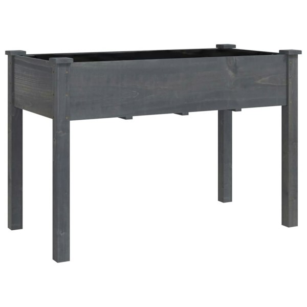 Berkfield Wheeled Planter with Liner Grey 118x59x80 cm Solid Wood Fir