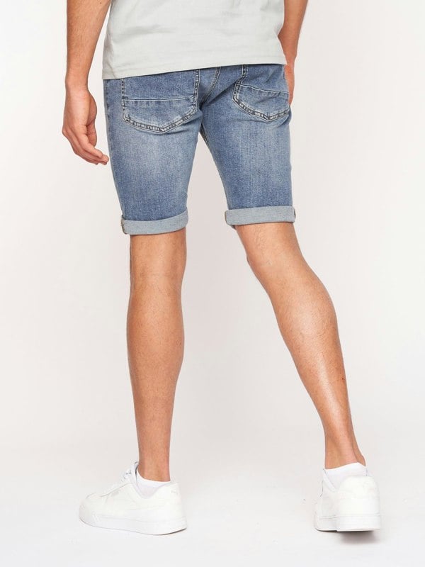 Crosshatch Reestier Denim Shorts Light Wash
