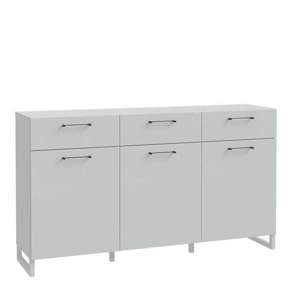 Wyld Haus Innsbruck Light Grey Wooden 3 Door 3 Drawer Storage Chest