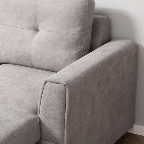 Wyld Haus Kaba Fabric Light Grey 3 Seater Sofa Bed With Hidden Storage