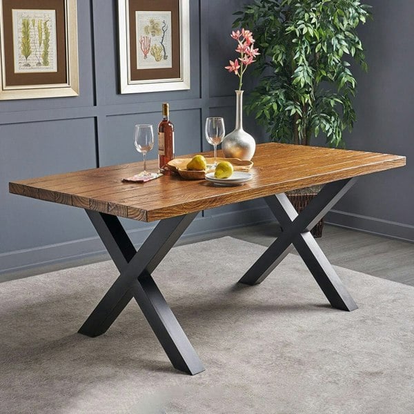 Industrial Metal X-Shaped Legs for Tables Desks for DIY Set of 2 Living and Home