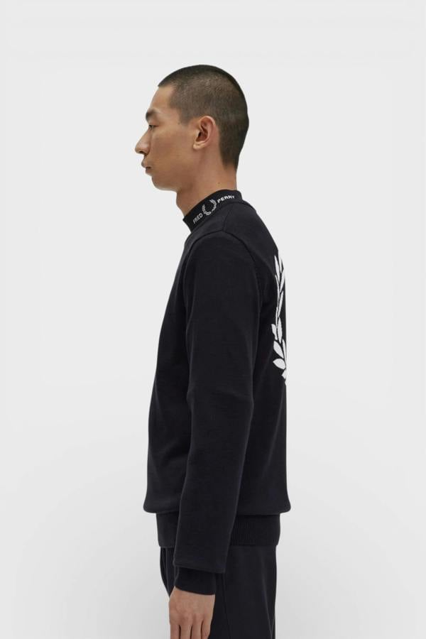 Fred Perry Graphic Laurel Wreath Jumper Black