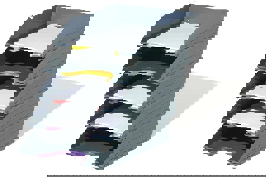 Durable VARICOLOR ECO Stackable Letter Tray Files | A4+ Colour Coded 5 Pack