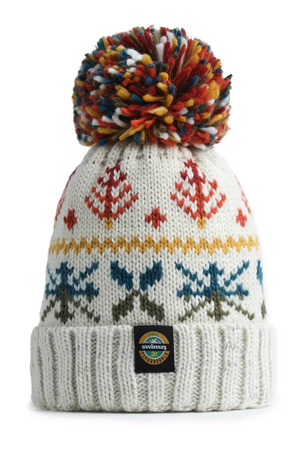 SuperBobble Swimzi Autumn Nordic Knit Beanie Hat - Cream