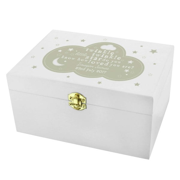 Personalised Memento Company Personalised Twinkle Twinkle White Wooden Keepsake Box