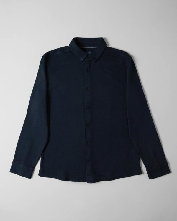 Steel & Jelly Textured Long Sleeve Jersey Shirt