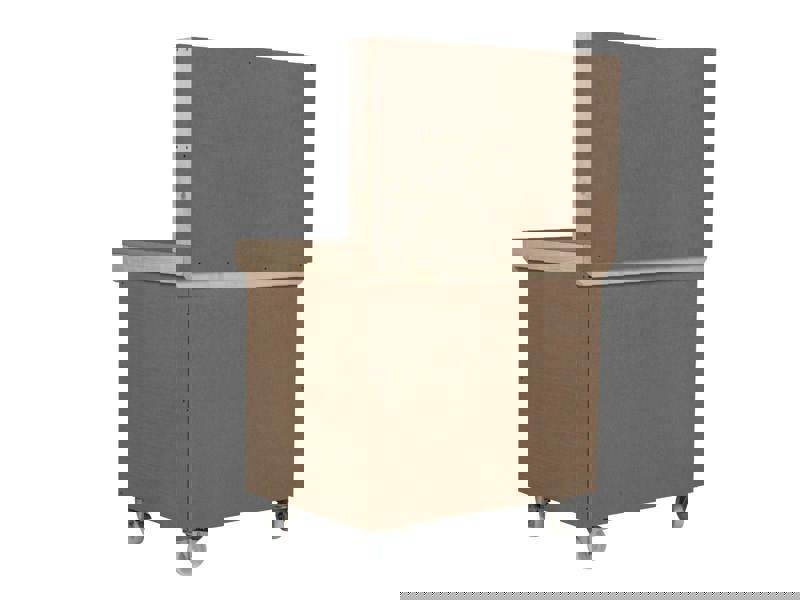 Arbor Garden Solutions Wooden MDF Top Workbench With Lockable Cupboard (V.9) with back panel, double shelf and wheels