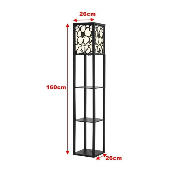 Brown Floor Lamp with Flower Linen Shade 3 Layers Indoor Towered Lamp Floorlamp Living and Home