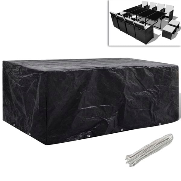Berkfield Garden Furniture Cover 8 Person Poly Rattan Set 10 Eyelets 229x113cm