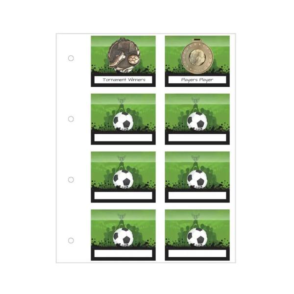 Soccer ball medal holder in green black silver for Proud Moments original