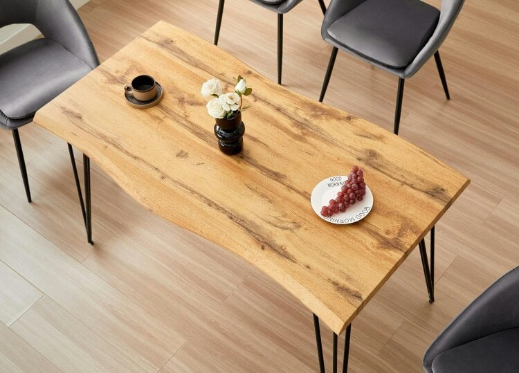 Kosy Koala Wooden Dining Table With Metal Hairpin Legs for Dining Room, Work, or Study (Length 117 cm)