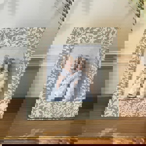 Personalised Memento Company Personalised Leaf Print Ceramic 4x4 Frame