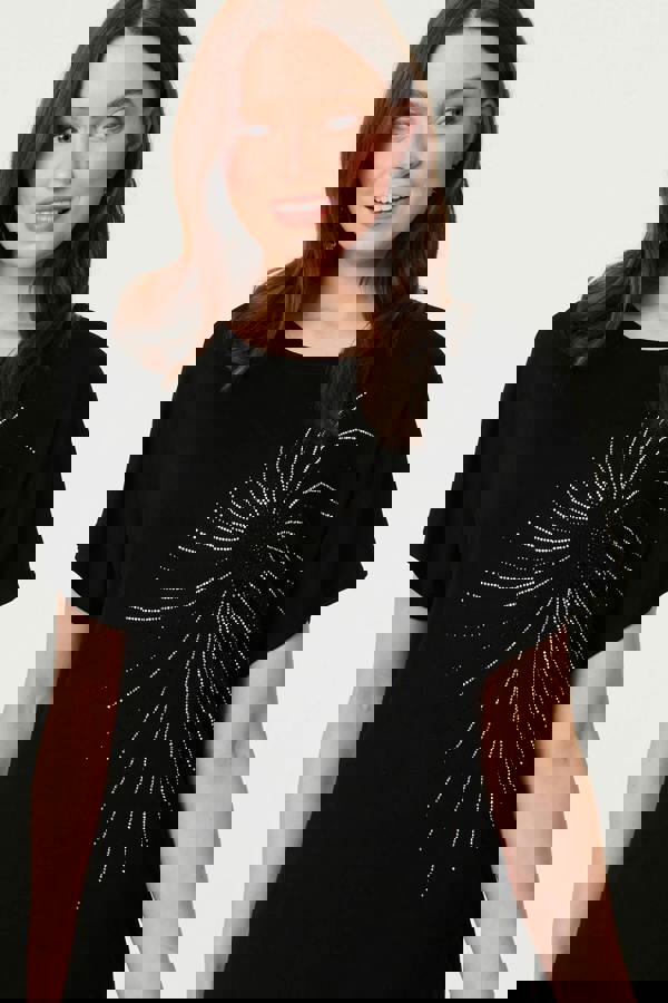 Black | Sparkly Detail Relaxed T-Shirt