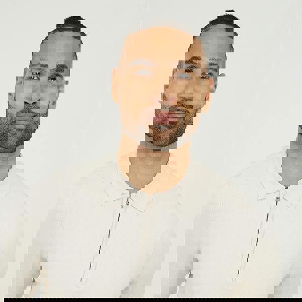 Brave Soul Cream Long Sleeve Knitted Polo - Cream Image 4