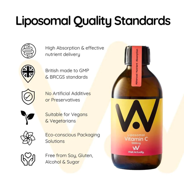 Well Actually Vitamin C 1000mg - Liposomal Liquid H - 250ml - Fruit Fusion