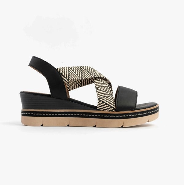 Remonte D2L54-03 Womens Sandals Black Combination