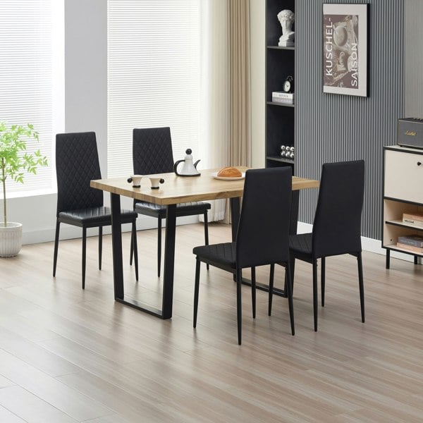 Indoor Living Colorado Dining Table with 4 Emily Leather Chairs