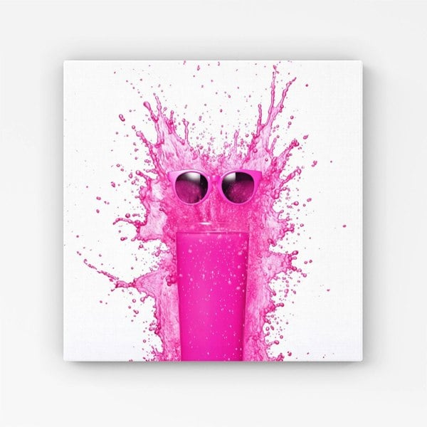 Warren Reed Pink Splashart Glass Canvas