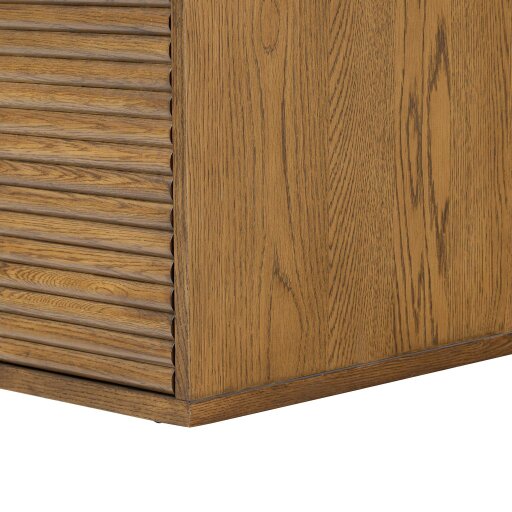 Wyld Haus Mandarina Retro Natural Walnut Ribbed Desk with Storage