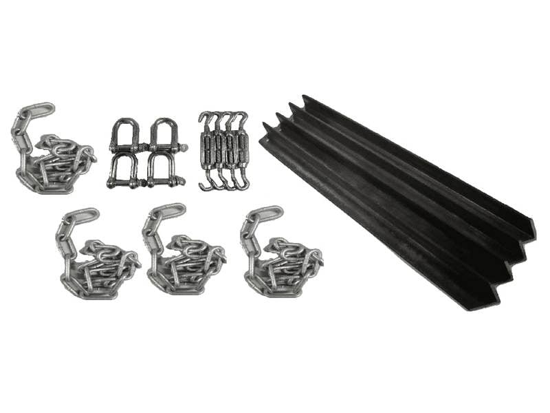 Static Caravan Chain Down Kit with Angle Stake Anchors (Heavy Duty Tether Spike Concrete Siting)