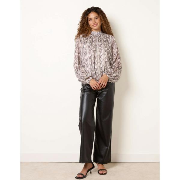 Blue Vanilla Rhinestone Snake Puff Ball Blouse