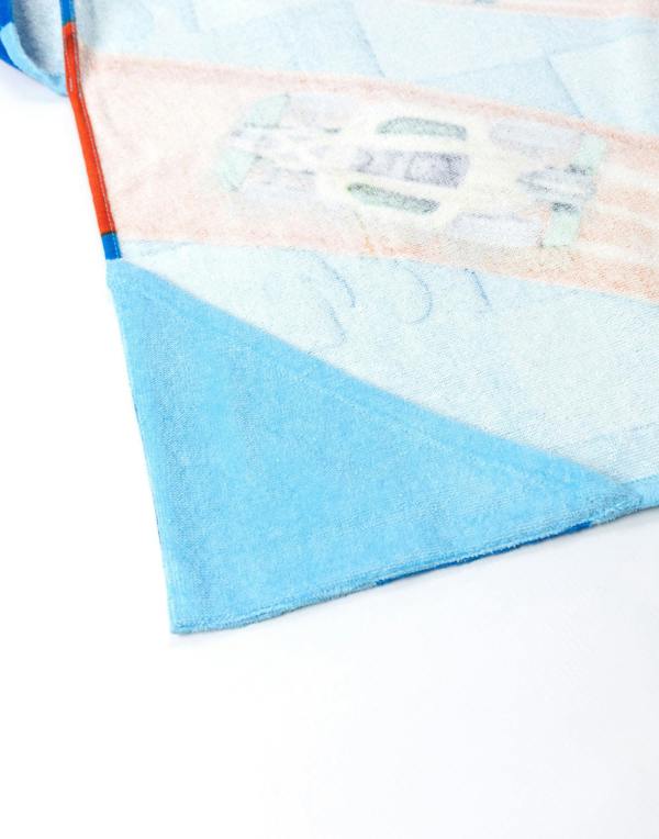 Vanilla Underground Hot Wheels Boys Blue Race Track Poncho Towel (One Size)