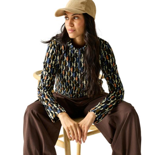 Regatta Womens/Ladies Orla Kiely Oval Half Zip Fleece Top - Navy/Multicoloured - 