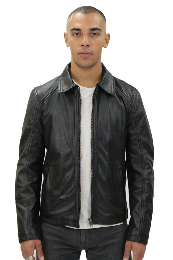 Infinity Leather Mens Smart Classic Harrington Leather Jacket-New York