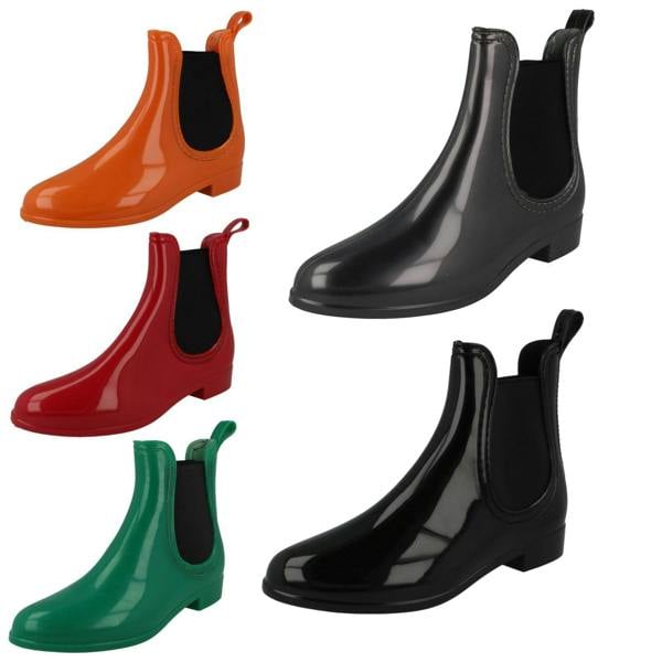 Spot On Ladies Spot On Flat Ankle Wellington Boots X1211