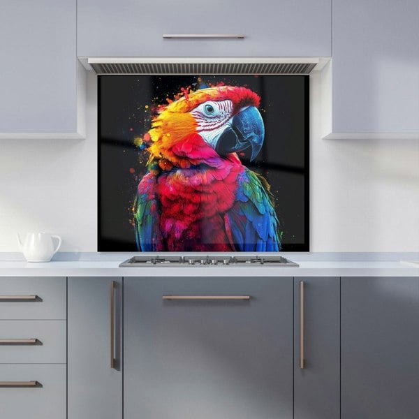 Warren Reed - Designer Vivid Parrot in a Splash of Colour Kitchen Splashback