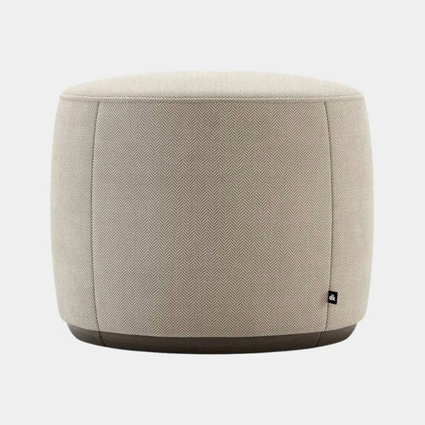 Domkapa Millie Patterned Pouf with Fumé Stained Beech Base