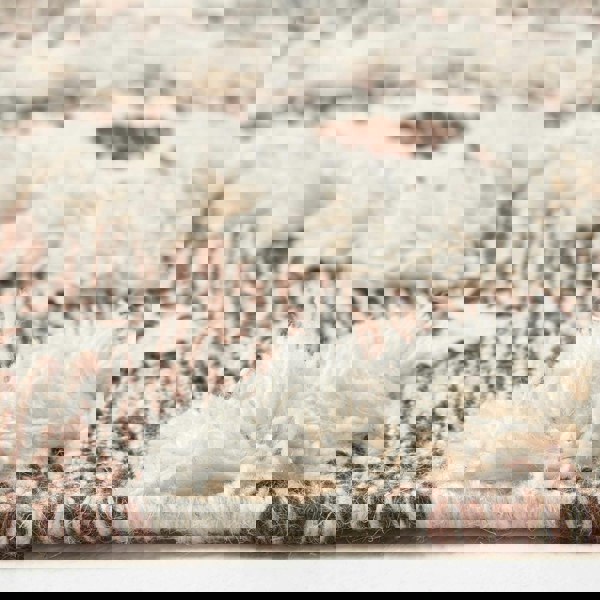 HOMESCAPES Lhasa Handwoven Brown and Cream Diamond Kilim Wool Rug