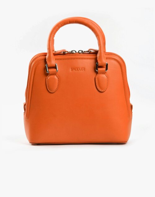 SADDLER KELLY Leather Zip Top Handbag  - Adjustable Strap, Phone Pocket, Crossbody or Handheld - RFID Protected - Orange